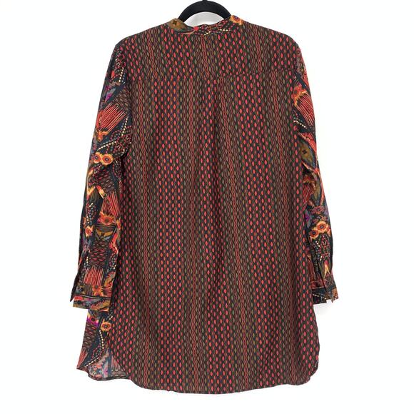 Soft Surroundings Tunic Top Women's Size M Aztec Print Long Sleeve Multicolor - Picture 2 of 8